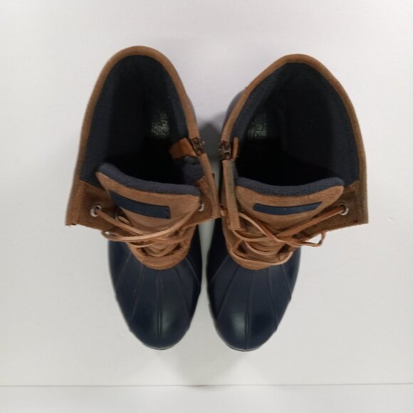 Sperry Duck Boots Women 11 Rain Blue Brown Side Zip STS98305 Outdoor - Picture 7 of 15